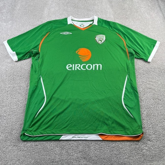 Ireland Soccer Jersey Mens 2XL XXL Green Umbro Home Kit 2006 2007 Performance - Picture 1 of 14